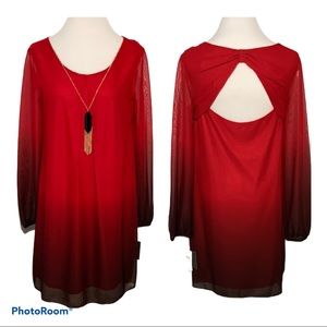 Elegant Red Chiffon Dress